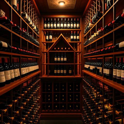 Well-stocked wine cellar with a variety of wines, showcasing the restaurant's commitment to providing the perfect wine pairing for every dish.